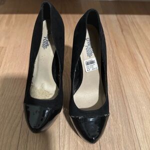 Charlotte Russe Black Patent Toe Heels